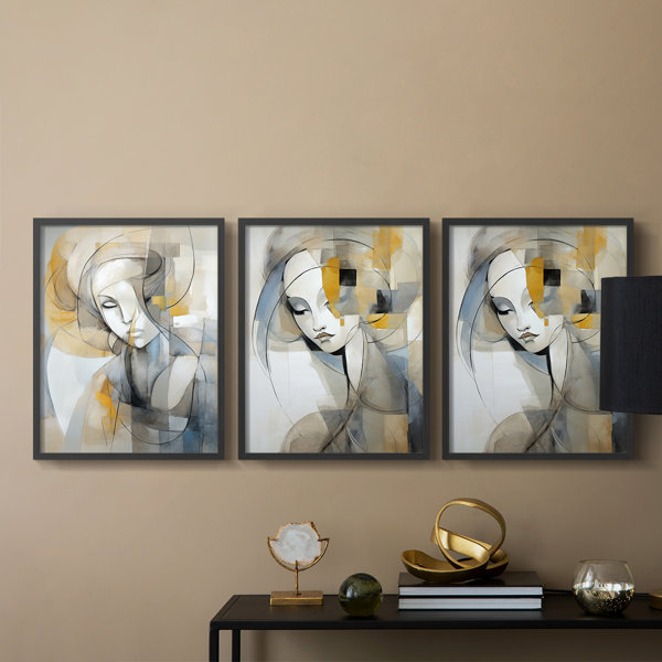 Winston Porter FeminineSeriesXXIXSet Of 3 Framed Giclee Prints Ready to Hang Wayfair